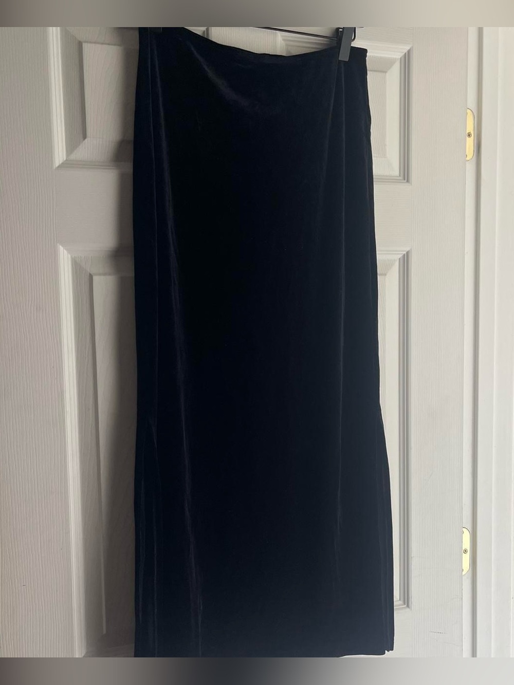 My Michelle black velvet midi skirt